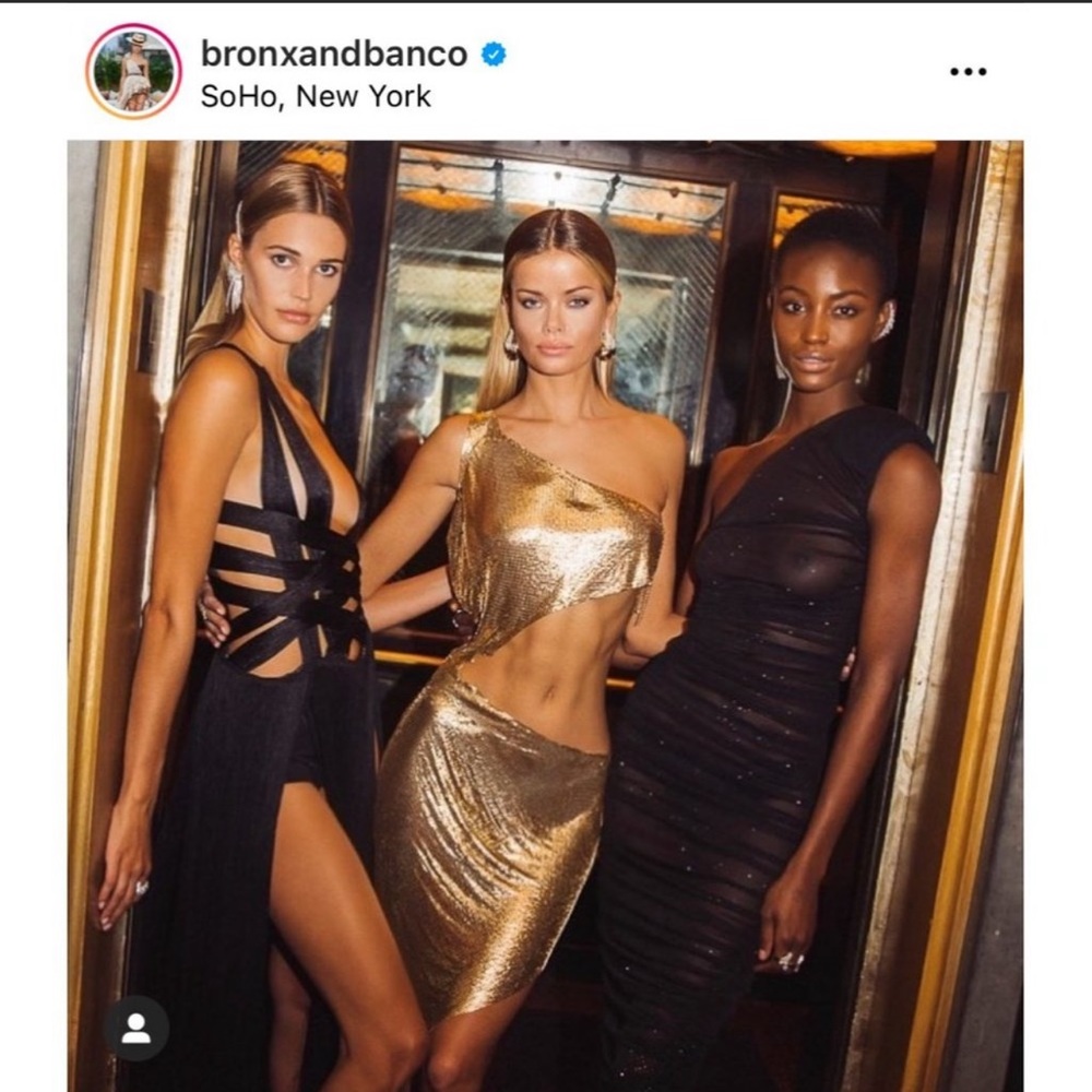 Bronx and Banco Dress Xenia One Shoulder Chainmail in Gold medium🥰SOLD - Picture 11 of 13